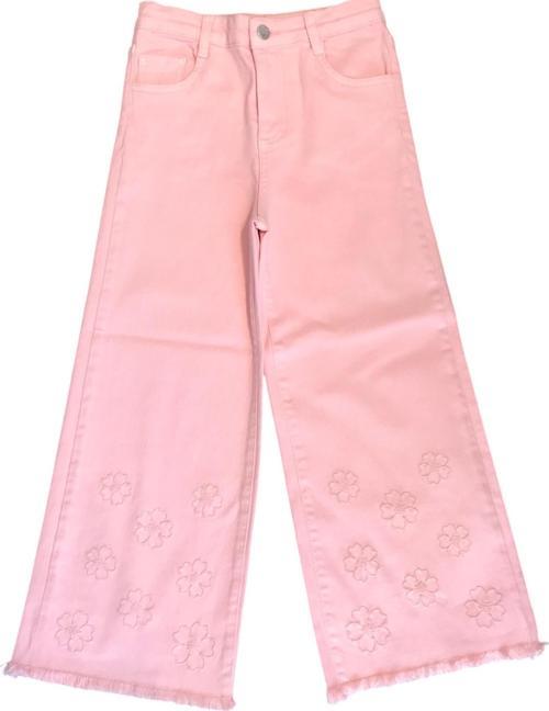 Kız Çocuk Papatya Nakışlı Pantolon