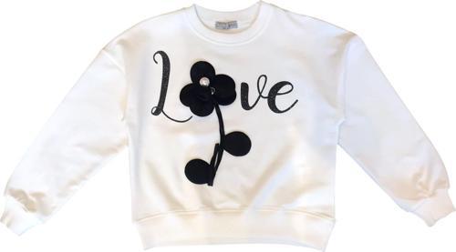 Kız Çocuk Çiçek Aksesuarlı Sweatshirt