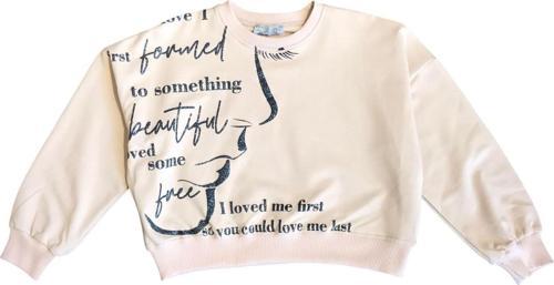 Kız Çocuk Yüz Baskılı Sweatshirt