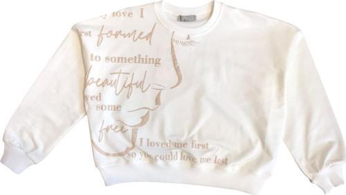 Kız Çocuk Yüz Baskılı Sweatshirt