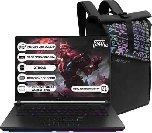 Rog Strix Scar 16 G635LW-RW141 Intel Core Ultra 9 275HX NPU 13 TOPS 32GB 2TB SSD RTX5080-16GB Freedos 16" 2.5K 240