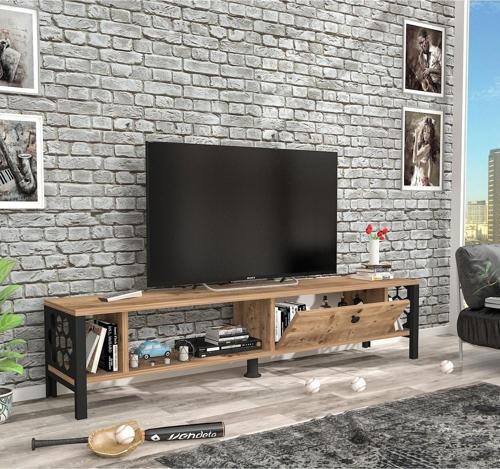 Defne 140 Cm Tv Ünitesi - Atlantik Çam / Siyah