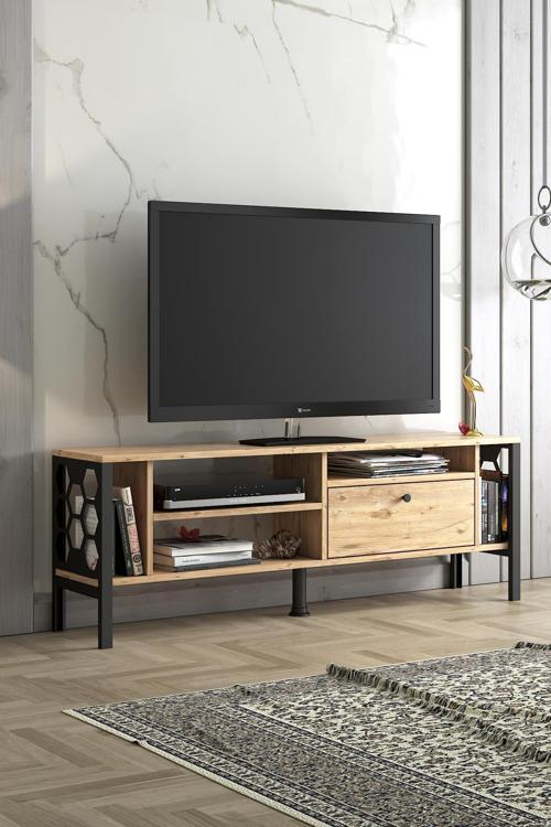 Hera 140 Cm Tv Ünitesi - Atlantik Çam / Siyah