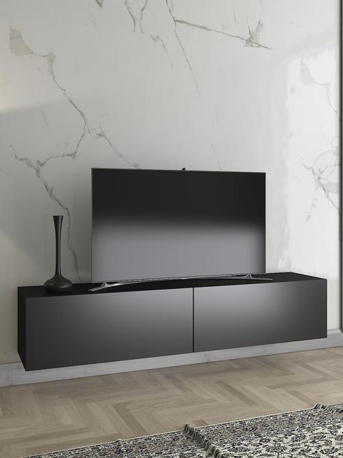 Toprak 150 Cm Duvara Monte Tv Ünitesi - Siyah / Siyah