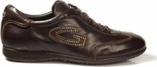Sport Somerset SD47301C Kahve Rengi Deri Yan Logolu Taşlı Detaylı Gizli Topuklu Spor Kadın Ayakkabı