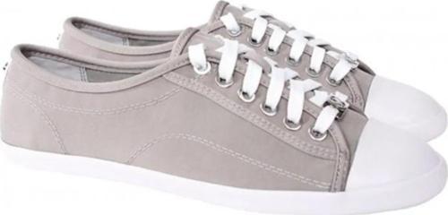 Kristy Sneaker Pearl Grey Gri Saten Ve Naylon Kumaş Yuvarlak Deri Burunlu Düz Tabanlı Kadın Ayakkabı
