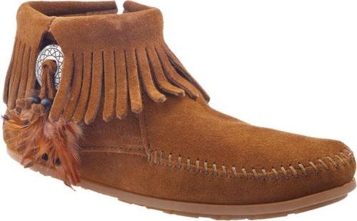 522 Kahverengi Kısa Bot Süet Deri Bot Düz Taban Püskül Detaylı Kadın Ayakkabı