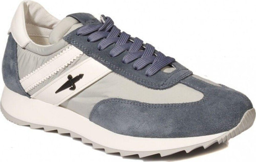 AAJU1TNY Buz Mavi Deri Süet Kumaş Detaylı Sneaker Erkek Ayakkabı