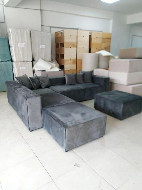 Angelo 6 Modül Köşe Koltuk Takımı Antrasit Kadife