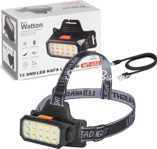 15 Ledli Sarı / Beyaz Şarjlı Kafa Lambası  Wt652