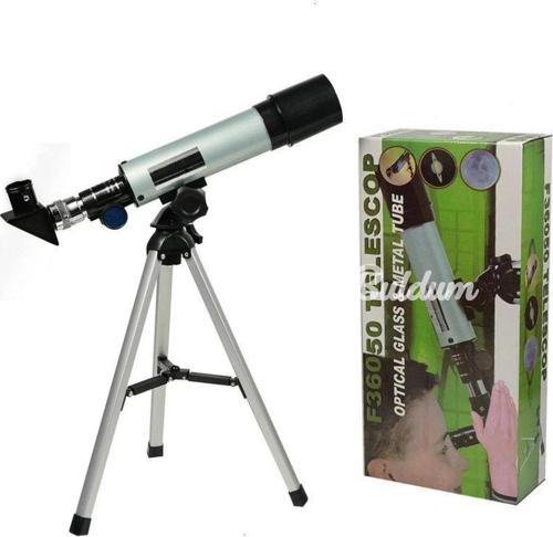 50x360 Mini Teleskop Kara Uzay Teleskobu Aliminyum Gövde Tripodlu
