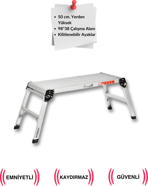 98-38-50 cm Katlanır Alüminyum İş Platformu
