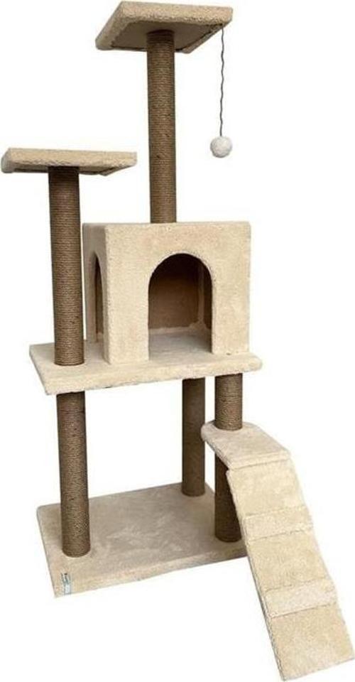 Pet Kedi Tırmalama Kedi Evi Ve Kedi Oyun Evi - Bej