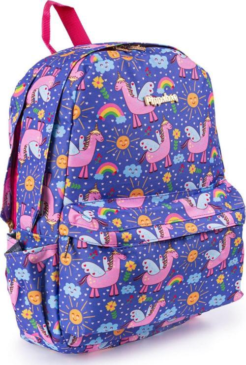 Lamacorn Mor Kız Çocuk Okul Çantası (Üç Gözlü)