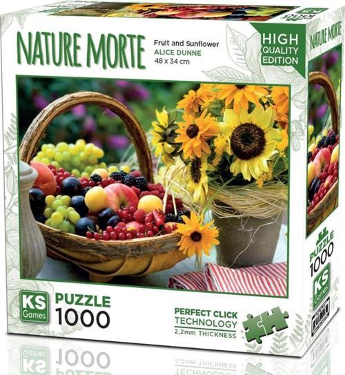 1000 Parça Meyveler ve Ayçiçeği Natürmort Puzzle - Alice Dunne