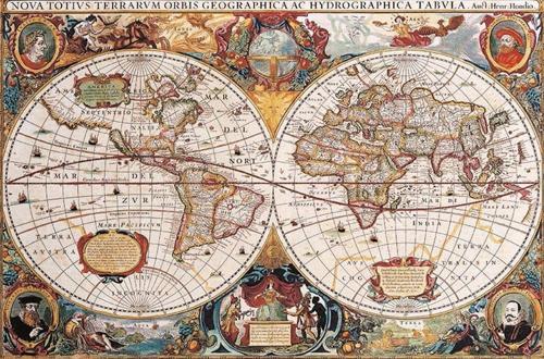 1000 Parça Eski Dünya Haritası Puzzle