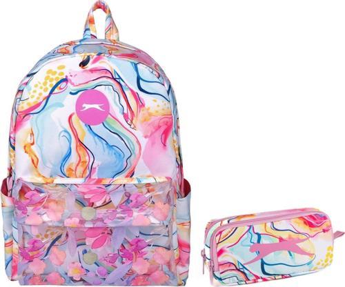 Slazenger PVC Flower Okul Sırt Çantası ve Kalemlik Seti