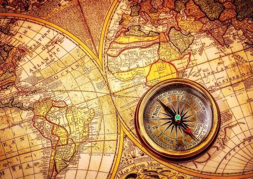 Nova 1000 Parça Eski Dünya Haritası ve Pusula Puzzle