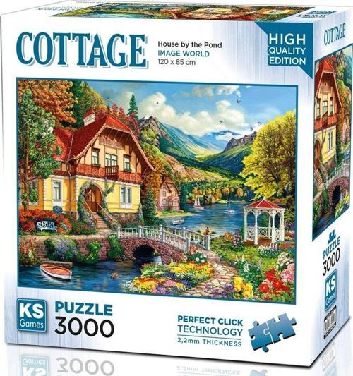 3000 Parça Gölet Kenarındaki Ev Puzzle