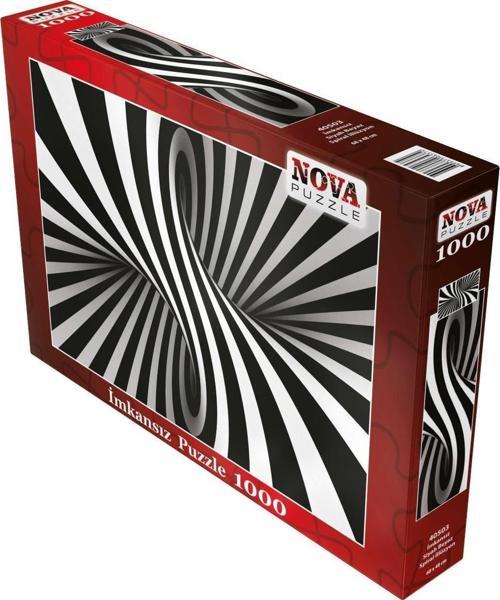 1000 Parça Siyah Beyaz Spiral İllüzyon İmkansız Puzzle - Profesyonellere Özel