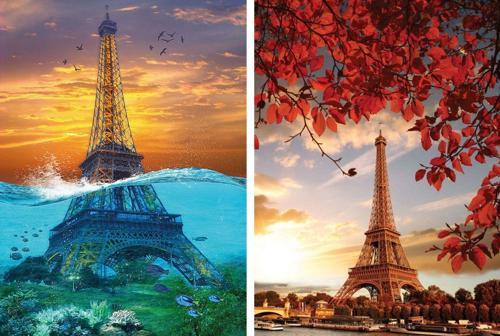 2x1000 Parça Eyfel Kulesi Puzzle Seti