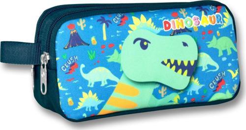 Ümit Çanta Cennec Lacivert-Yeşil Dinazor Kalemlik - Erkek Çocuk