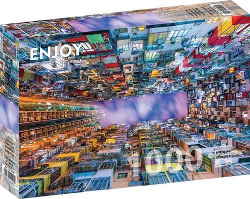 1000 Parça Renkli Apartman - Hong Kong Puzzle