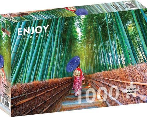 1000 Parça Bambu Ormanında Asyalı Kadın Puzzle