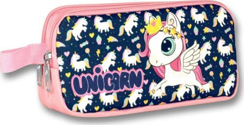 Ümit Çanta Cennec Pembe-Lacivert Sevimli Unicorn Kız Çocuk Kalemlik