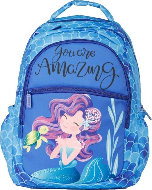 Amazing Denizkızı Dört Bölmeli Mavi Kız Çocuk Okul Çantası
