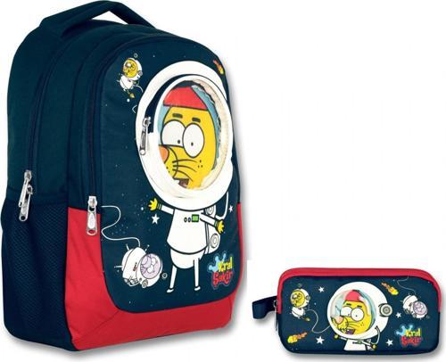 Kral Şakir 3 Boyutlu Astronot İlkokul Çantası Ve Kalemlik Seti