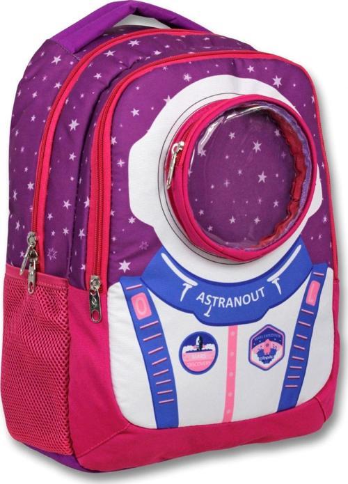 Bordo Mavi Astronot İlkokul Sırt Çantası - Erkek Çocuk