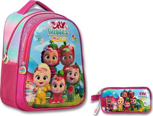 Cry Babies Kız Çocuk Pembe İlkokul Çantası ve Kalemlik Seti