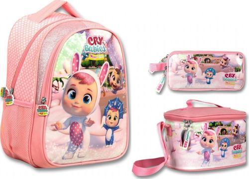 Cry Babies Tavşan Kulaklar Açık Pembe Kız Çocuk Üçlü İlkokul Çanta Seti