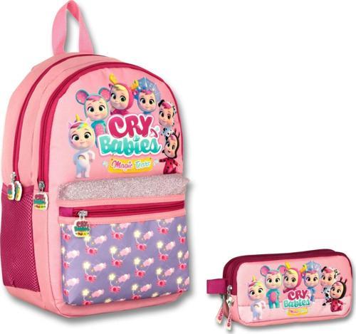 Cry Babies Fantasy Kız Çocuk Simli İlkokul Okul Sırt Çantası ve Kalemlik Seti