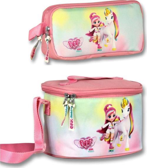 Cry Babies Gökkuşağı Isı Yalıtımlı Beslenme Çantası ve Kalemlik Seti - Pembe - Kız Çocuk