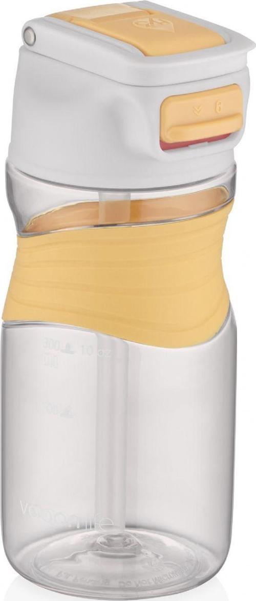450 ml Tritan Silikon Pipetli Spor ve Çocuk Genç Yetişkin Matara - Sarı