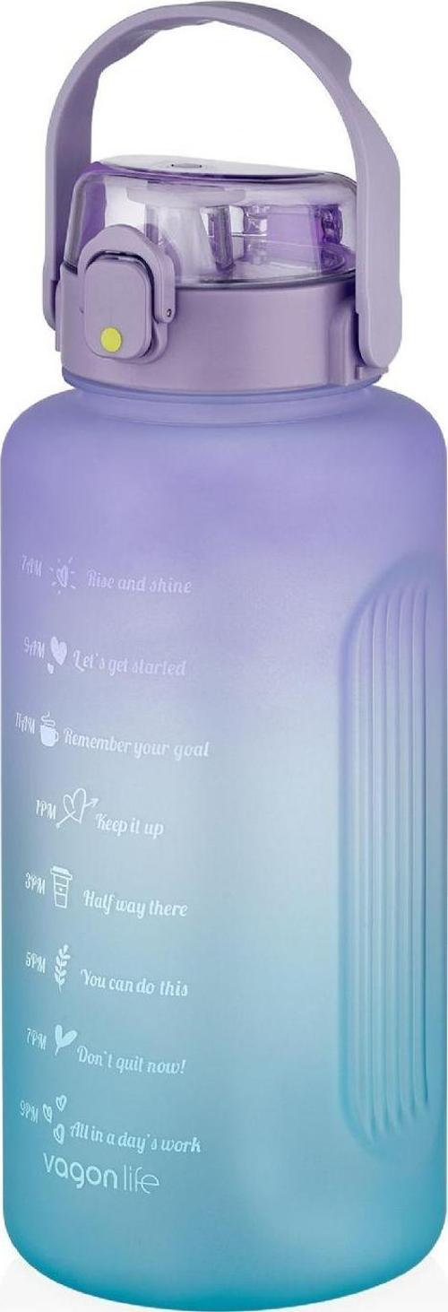 2000 ml Mega Boy Renkli Matara - Mor - (2 litre)