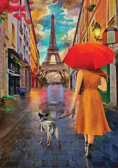 Nova 1000 Parça Paris Sokaklarında Gezinti Puzzle