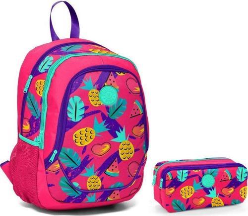 Kids İlkokul Çantası ve Kalemlik Seti - Ananas