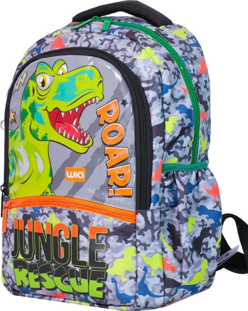 Yeşil Dinazor Desenli Erkek Çocuk Okul Çanta Seti (3 Parça)