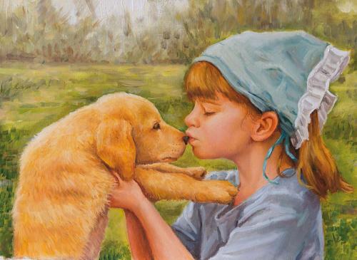 1000 Parça Köpek ve Küçük Kızın Sevgisi