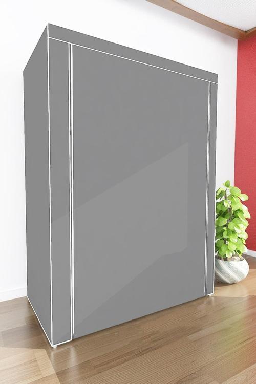 Güçlendirilmiş Çelik Metal Raflı Gri Yorgan Hurcu Yüklük  Saklama Dolabı