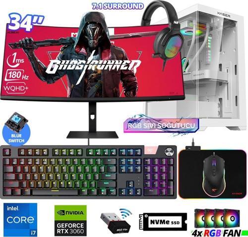 Delux X108 i7 14700F 16GB DDR5 Ram 512GB M.2 NVMe SSD 12GB RTX3060 34" Sıvı Soğutmalı Oyuncu Bilgisayarı