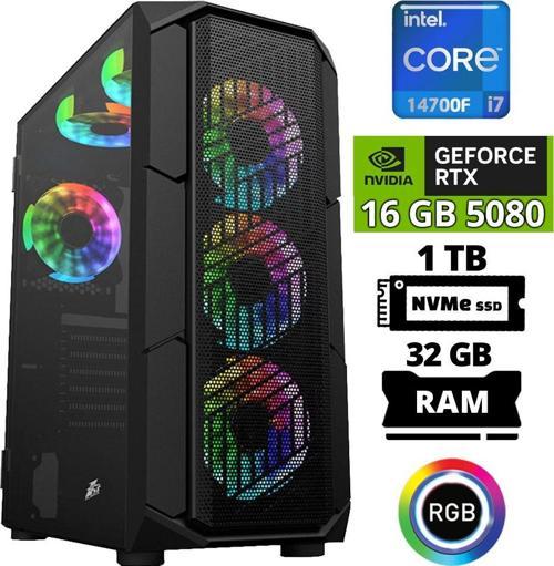 Delux X122 i7 14700F 32GB DDR5 Ram 1TB M.2 NVMe SSD 16GB RTX5080 Masaüstü Oyuncu Bilgisayarı