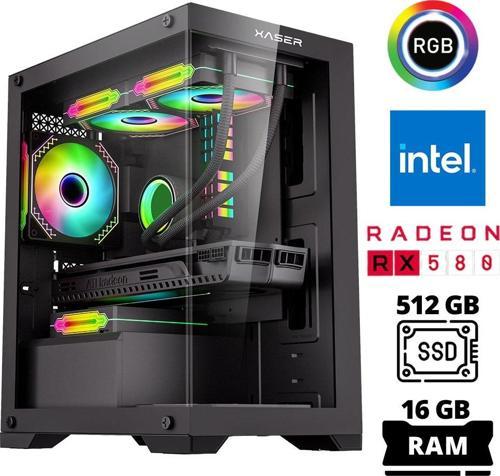 Xsr1008 i5 7400 16GB Ram 512GB SSD 8GB RX580 Ekran Kartı Masaüstü Oyun Bilgisayarı