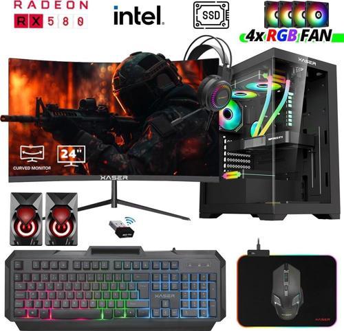 Xsr1010 i5 7400 16GB Ram 512GB SSD 8GB RX580 Ekran Kartı 24" Curved Oyun Bilgisayarı