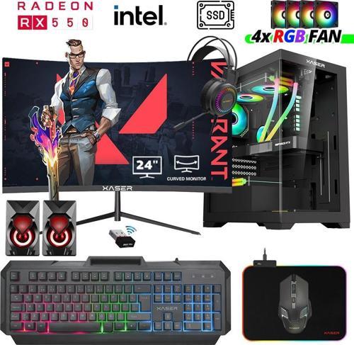 Xsr1016 i5 7400 16GB Ram 512GB SSD 4GB RX550 Ekran Kartı 24" Curved Oyun Bilgisayarı
