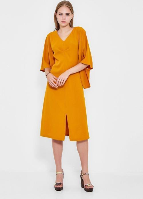 Kadın Önden Yırtmaçlı Midi Elbise