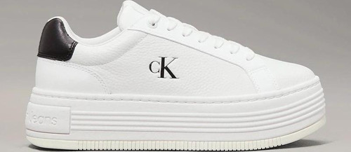 Kadın Platform Taban Beyaz Deri Sneaker